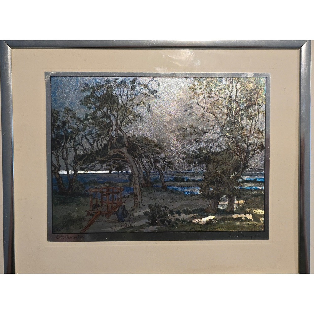 Lionel Barrymore Old Nantucket Foil Etching Art Print Framed Standard Project